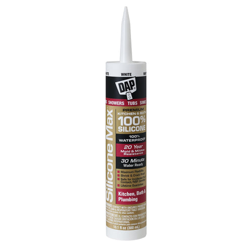 DAP Silicone Max Premium Kitchen & Bath Sealant, Clear, 2.8 oz