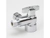 BK Products Chrome Plated Brass 1/2-in FIP x 3/8-in COMP x 1/4-in COMP Dual Outlet Stop