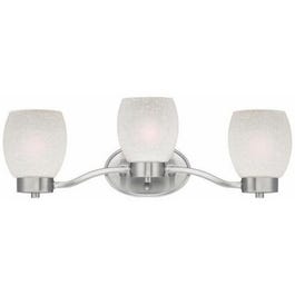 3-Light Wall Fixture, Brushed Nickel/White-Linen Glass