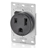 Leviton 50 Amp, 250 Volt, 2P, 3W, Flush Mtg Receptacle, Straight Blade, Industrial Grade, Grounding