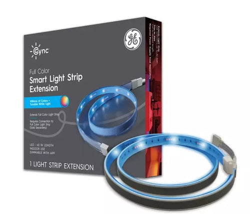 GE Cync Smart LED Light Strip Extension for Cync Direct Connect Indoor Light Strip, 40in Extension ONLY