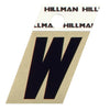 Hillman Adhesive Angle-Cut Letter W Black and Gold