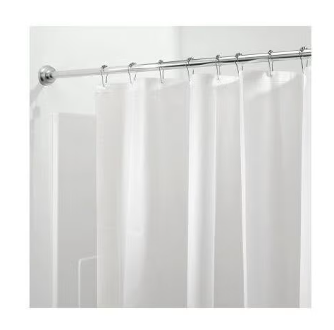 Moda At Home 70 In. x 72 In. White Neat &Tidy Shower Curtain Liner