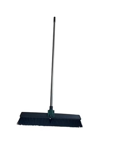 HomePointe 24 In. x 59 In. Steel Handle Soft & Stiff Bristles Push Broom