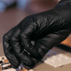 AMMEX Gloveworks Black Nitrile PF Ind SM Gloves