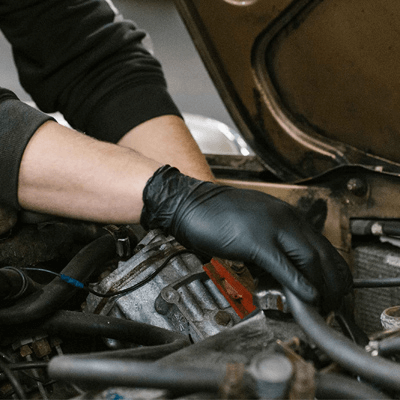 AMMEX Gloveworks Black Nitrile PF Ind SM Gloves